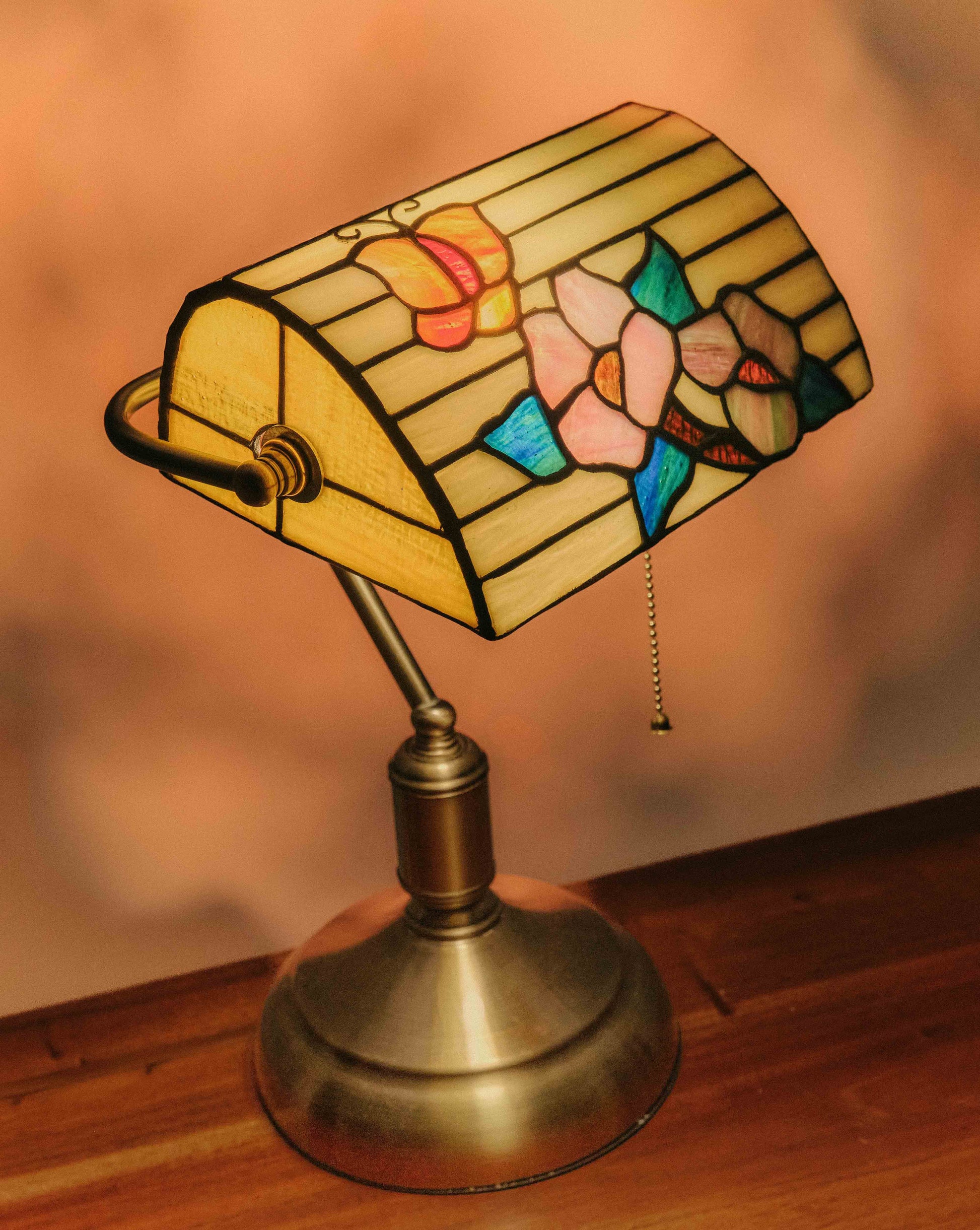 Floral Glass Reading Lamp